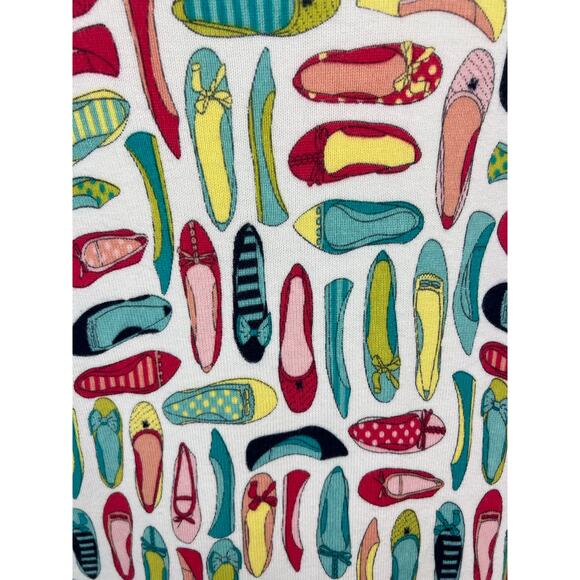 Talbots Shoe Ballet Flat Print Button Up 100% Cotton Cardigan Large - Picture 4 of 6